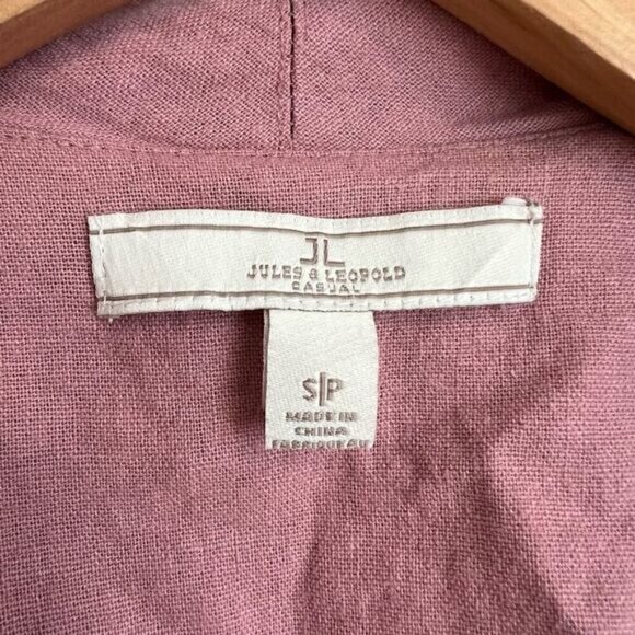 Vintage Jules & Leopold Casual Women’s Small Linen Pink Cardigan Sweater Jacket - Picture 4 of 12